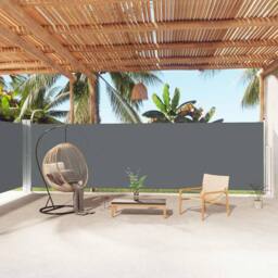 Berkfield Home Retractable Side Awning Anthracite 180x1000 cm in Dark Grey - thumbnail 1