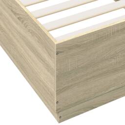 Berkfield Home Bed Frame with LED without Mattress Sonoma Oak 100x200 cm in Light Oak - thumbnail 9