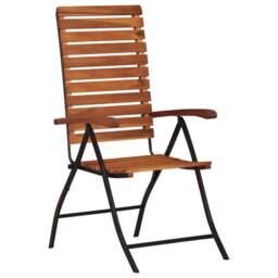 Berkfield Home 2 pcs Reclining Garden Chairs Solid Acacia Wood in Brown - thumbnail 1