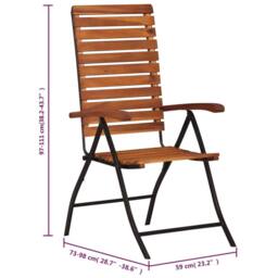 Berkfield Home 2 pcs Reclining Garden Chairs Solid Acacia Wood in Brown - thumbnail 8