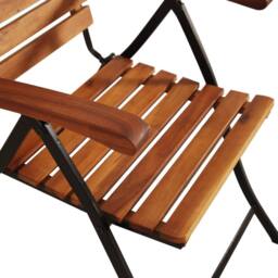 Berkfield Home 2 pcs Reclining Garden Chairs Solid Acacia Wood in Brown - thumbnail 7