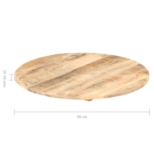 Berkfield Home Table Top Solid Mango Wood Round 15-16 mm 50 cm in Brown - image 1