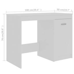 Berkfield Home Desk White 140x50x76 cm Engineered Wood - Size: 140 x 50 x 76 cm - thumbnail 9