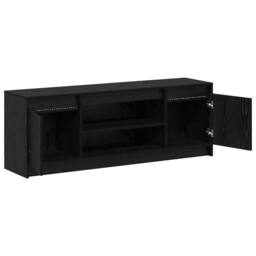 Berkfield Home TV Cabinet with LED in Black Oak, 139.5x34x50 cm, Made of Enginee - Size: 139.5x34x50 cm - thumbnail 6