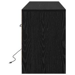 Berkfield Home TV Cabinet with LED in Black Oak, 139.5x34x50 cm, Made of Enginee - Size: 139.5x34x50 cm - thumbnail 8