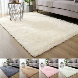 YnysTec Large Shaggy Rug Anti Slip Mat Soft Fluffy Living Room Bedroom Carpet in Khaki - Size: 80 cm x 160 cm - thumbnail 2