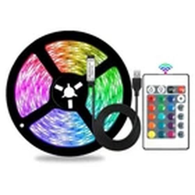 EONLION 1PCS LED Strip Lights 5M RGB 5050 Colour Changing Tape in Black - image 1