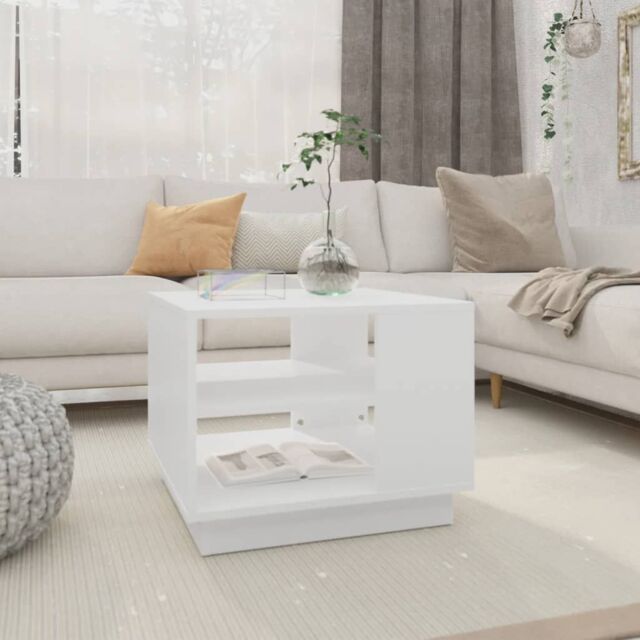 Berkfield Home Coffee Table White 55x55x43 cm Engineered Wood - Size: 55 x 55 x 43 cm - image 1