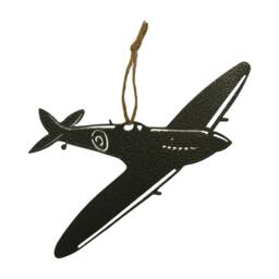 Poppyforge Hanging Spitfire Garden Art - W23 x H18 cm in Silver