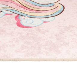 Berkfield Home Kids' Rug Pink 160x230 cm Unicorn Washable Anti Slip - Size: 100 cm diameter - thumbnail 6