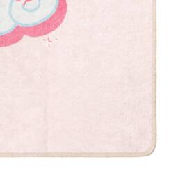 Berkfield Home Kids' Rug Pink 160x230 cm Unicorn Washable Anti Slip - Size: 100 cm diameter - thumbnail 3