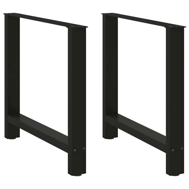 Berkfield Home Coffee Table Legs Black 2 pcs 80x(72-73) cm Steel - image 1
