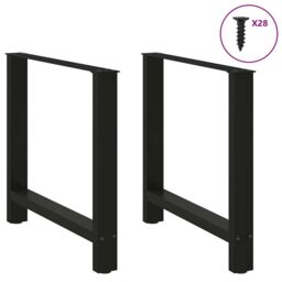 Berkfield Home Coffee Table Legs Black 2 pcs 80x(72-73) cm Steel - thumbnail 3