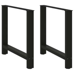 Berkfield Home Coffee Table Legs Black 2 pcs 80x(72-73) cm Steel - thumbnail 1