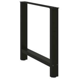 Berkfield Home Coffee Table Legs Black 2 pcs 80x(72-73) cm Steel - thumbnail 4
