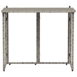 Berkfield Home Beautiful Folding Garden Table Grey 90x51x75 cm Poly Rattan - Size: 90 x 51 x 75 cm - thumbnail 4