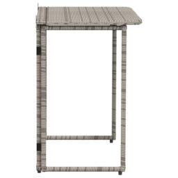 Berkfield Home Beautiful Folding Garden Table Grey 90x51x75 cm Poly Rattan - Size: 90 x 51 x 75 cm - thumbnail 5