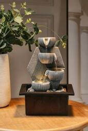ExtraStar Garden Resin Fountain Water Feature LED Light in Grey - thumbnail 2