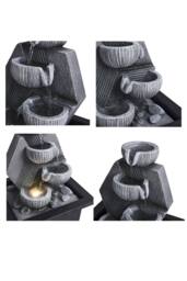 ExtraStar Garden Resin Fountain Water Feature LED Light in Grey - thumbnail 4
