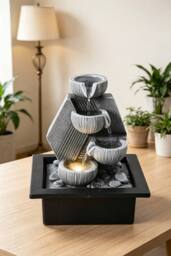 ExtraStar Garden Resin Fountain Water Feature LED Light in Grey