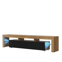 Mex Furniture LTD TV Unit with LED Lighting& Matt Finish / 200cm in Brown - thumbnail 6