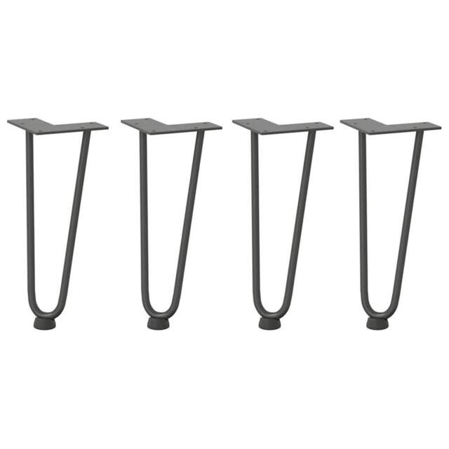 Berkfield Home Hairpin Table Legs 4 pcs Anthracite 30 cm Solid Steel in Charcoal - image 1
