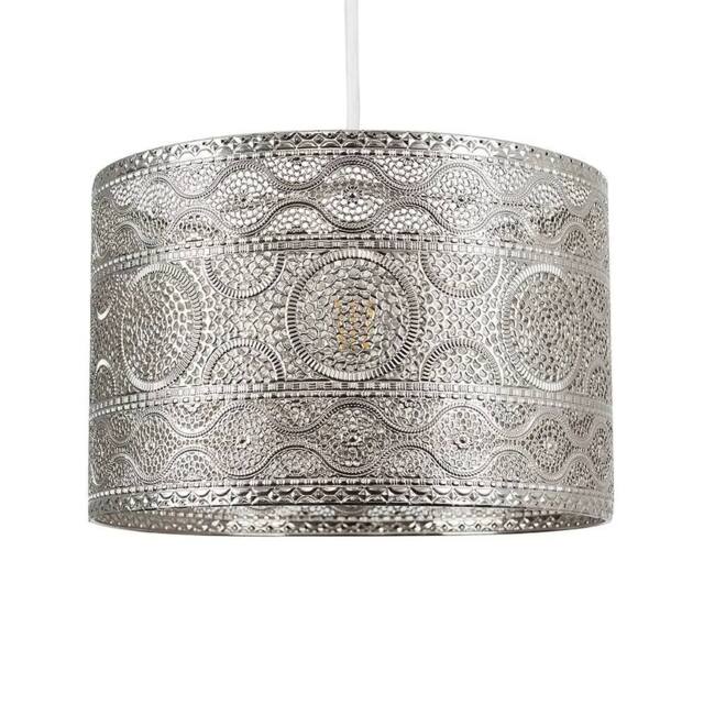 EONLION Traditional Ceiling Light Shade Chrome Moroccan Pendant Lampshade in Silver - image 1