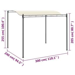 Berkfield Home Gazebo Fabric Cream White in Beige - thumbnail 9