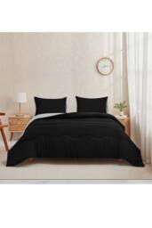 Ezysleep 10.5 Tog Soft Coverless Reversible Duvet Set with Pillowcase Cover in Black - Size: Super King - thumbnail 2