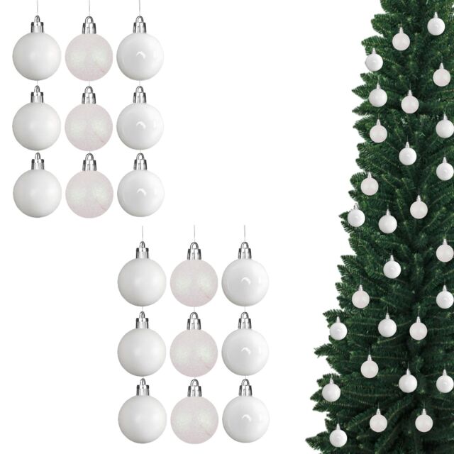 Shatchi Christmas 5cm Bauble White -Tree Hanging Decoration Festive Cheers - Size: 24 Pack - image 1