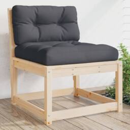 Berkfield Home Garden Sofa with Cushions Solid Wood Pine in Natural