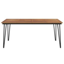 Berkfield Home Garden Table with Hairpin Legs 180x90x75 cm Solid Wood Acacia in Brown - Size: 180 x 90 x 75 cm - thumbnail 3