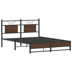 Berkfield Home Bed Frame without Mattress Brown Oak 150x200 cm King Size Engineered Wood - thumbnail 3