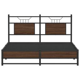 Berkfield Home Bed Frame without Mattress Brown Oak 150x200 cm King Size Engineered Wood - thumbnail 6
