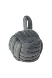 Furn Knot Entwined Velvet Novelty Door Stop in Charcoal