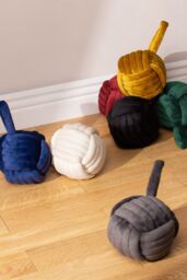 Furn Knot Entwined Velvet Novelty Door Stop in Charcoal - thumbnail 3