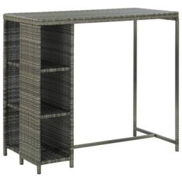 Berkfield Home 5 Piece Garden Bar Set with Cushions Poly Rattan Grey - thumbnail 1