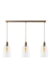 ValueLights Kira Glass Cloche Dome 3 Drop Bar Diner Ceiling Pendant Light & Bulbs in Bronze - thumbnail 6
