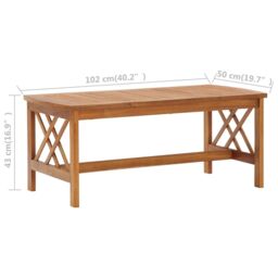 Berkfield Home Coffee Table 102x50x43 cm Solid Acacia Wood in Brown - Size: 102 x 50 x 43 cm - thumbnail 6