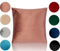 Luxury Living Luxurious Velvet Cushions Set of 4 - Soft Plush Fibre Pads, Vibrant Colours for Sofa & Bed Décor in Pink - Size: 45 cm x 45 cm - thumbnail 2