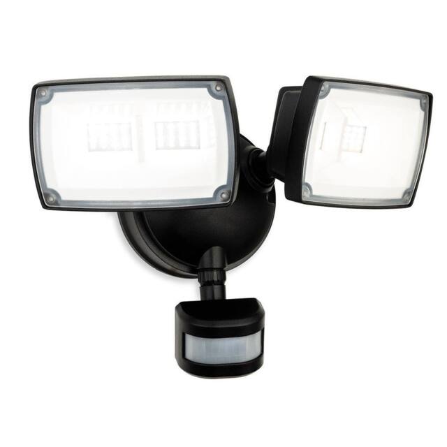 Netlighting Reflex LED Security 2 Light Wall with PIR Black IP54 - image 1