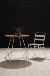 Orsina Metal Chair, Ready To Enjoy Metal Outdoor Chair, Effortless Cleaning Metal Chair, Versatile Small Chair in White - thumbnail 5