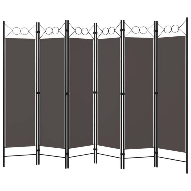 Berkfield Home 6-Panel Room Divider Anthracite 240x180 cm in Charcoal - image 1