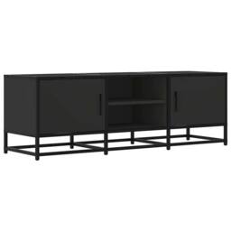 Berkfield Home TV Cabinet Black 120x35x41 cm Engineered Wood & Metal - Size: 120 x 35 x 41 cm - thumbnail 1