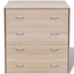 Berkfield Home Sideboard with 4 Drawers 60x30.5x71 cm Oak Colour in Light Tan - thumbnail 4
