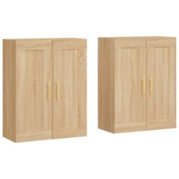Berkfield Home Wall Mounted Cabinets 2 pcs Sonoma Oak Engineered Wood in Brown - thumbnail 2