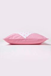 Homescapes Cotton Hearts & Polka Dots Cushion Cover in Pink - Size: 60 cm x 60 cm - thumbnail 3