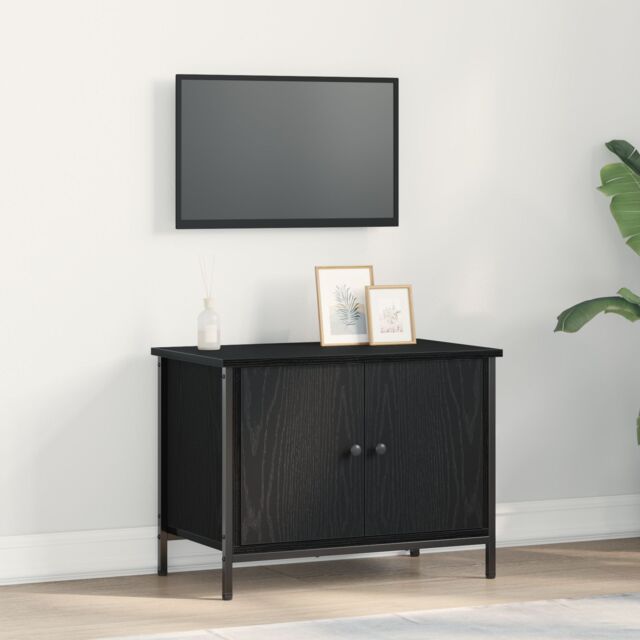 Berkfield Home Black Oak TV Stand Black Oak Engineered wood 60 x 35 x 45 cm - image 1