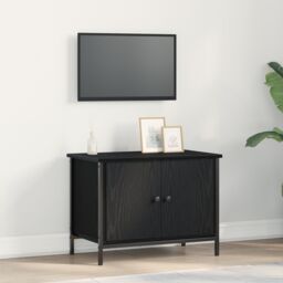 Berkfield Home Black Oak TV Stand Black Oak Engineered wood 60 x 35 x 45 cm