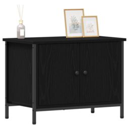 Berkfield Home Black Oak TV Stand Black Oak Engineered wood 60 x 35 x 45 cm - thumbnail 3